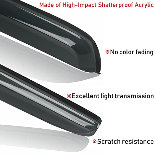Wensdy 4pc Side Window Wind Deflectors,Outside Mount shade sun rain guards,Dark Smoke Visors for 2002-2006 Chevy Trailblazer EXT/GMC Envoy XL,2003-2008 Isuzu Ascender/Isuzu Ascender(7 Passenger)94240 - size: 02-06 Trailblazer