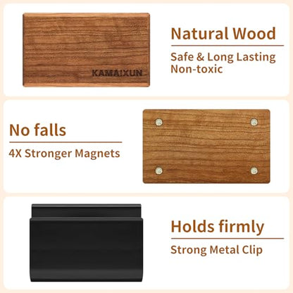 4 Pack Wood Car Air Freshener, Car Odor Eliminator, Essential Oils Clean Ingredients Long Lasting Scent, Vehicle Scent Diffuser Refill with Metal Clip for Truck SUV Sedans (Teak-Amber-Cabana-Grove)
