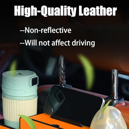 Car Multifunctional Seat Back Waterproof Storage Bag, Universal Multi Functional Car Seat Back Storage Box, Car Tissue Organizer with 2 Drink Cup Holder & 2 Hook Up (Brown) - color: Brown