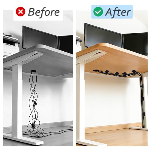 Cable Management Under Desk, Znben Detachable Cable Straps Heavy Duty Hook and Loop Cable Ties Reusable 20 Pack