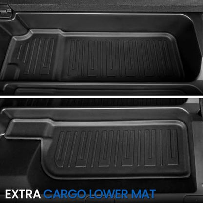 Floor Mats Cargo Mat Set for 2018-2024 Ford Expedition Max 8 Seats Bench Seat, All Weather TPE Cargo Liner Trunk Lower Mat Door Sill Guards Accessories (8 Seats Floor Mats Set) - style: 8 Seats Floor Mats Set