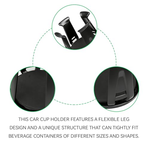 Car Cup Holder Expander, Adjustable Vehicle Energy Drink Holder Insert with Adaptive Clamping Arm Automotive Cups Holders Adapter for Car Slim Cans, Bottle Water Cups, Adhesive Drink Storage Rack