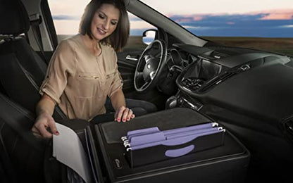 AutoExec AE-FMEF-PI-BT Efficiency FileMaster Car Desk for Your Vehicle Workstation and Mobile Office, Black with 400 watt Power Inverter - color: Black, style: Desk, 400 watt Power Inverter