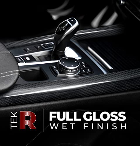 VViViD Super Gloss Black Carbon Fiber Tek Art 12 Inches x 60 Inches 5yr Outdoor/Interior Realistic Carbon Design Vinyl Wrap for Cars, Boat, Bike - size: 1ft x 5ft
