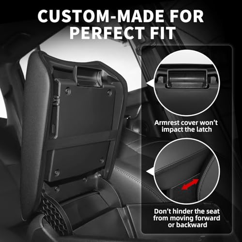 Center Console Cover Compatible with Honda CRV 2017-2022 Accessories, Premium Leather Armrest Cover Pad, Car Middle Console Lid Cover (Black) - size: 2017-2022 Honda CRV