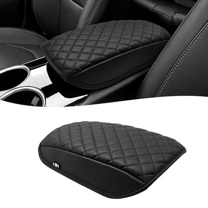 KBH Center Console Armrest Cover for Ford Fusion 2013 2014 2015 2016, Middle Console Lid Covering, Arm Rest Cushion Pad, Vinyl Leather Trim, Anti-Scratch, Black
