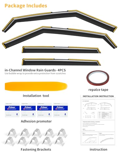 in-Channel Window Rain Guards Fit for Kia Seltos 2021 2022 2023 2024 2025 2026, Extra Durable Window Visors Window Deflectors Vent Visors Vent Shades Car Accessories-4 pcs - size: Fit for 2021-2026 Kia Seltos