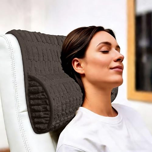 Memory Foam Headrest Pillow for Neck Pain Relief & Cervical Support - Ergonomic Neck Cushion for Office Chair, Car, Recliner, Sofa - Breathable & Pressure Relief(Brown, 17" W x 2.7" D) - color: Brown, size: 17"W x 2.7"D