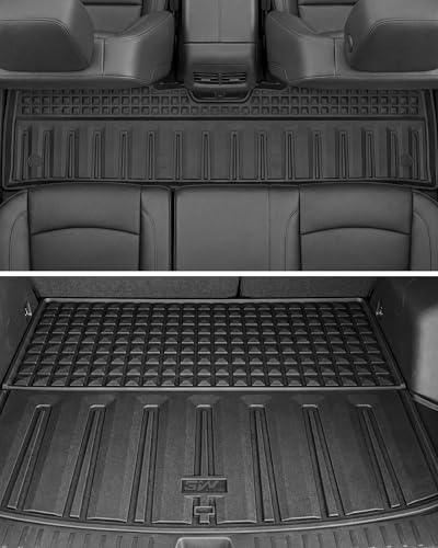 3W Floor Mats & Cargo Liner & Seat Back Mat 2025-2026 for Chevrolet Chevy Equinox/GMC Terrain (Not for Equinox EV), All Weather TPE Custom Fit Floor Mats, Car Mats Full Set for Equinox/Terrain - size: Equinox 25-26 Full Set