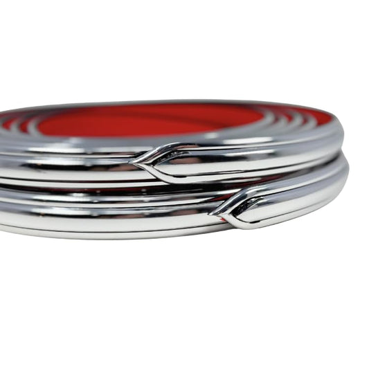 Vintage Style 7/8" x 26' All Chrome Body Side Trim Molding - Formed Pointed Ends Cowles Mid-Line (2 Strips of 13' with Finished Ends) 25-780-99 (All Chrome) - color: All Chrome