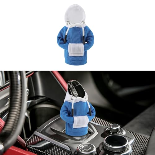 Universal Hoodie - Funny Gear Shift Cover & Protector for Most Cars - color: Blue White, size: 1 Piece