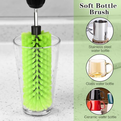 Drill Brush for Car Wheel and Bottle, Highly Dense and Durable Car Cleaning Brush for Wheels, Rims, Engines, Exhaust, Bottle - color: 1 Pack Green