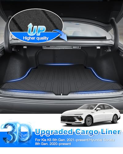 Cartist Floor Mats for Kia K5 (Only FWD Models) 2021-2026 & Hyundai Sonata/Sonata Hybrid 2020-2026, All Weather Cargo Liner for K5 Accessories, Heavy Duty Car Mats, Car Accessories - size: 3)Kia K5【21-26】Hyundai Sonata 【20-26】