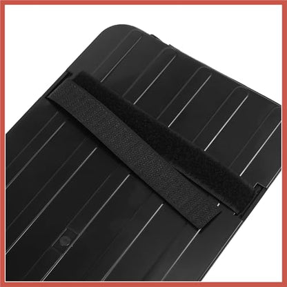 ACROPIX Black Universal Car Sun Visor Organizer Sunglasses Case Storage Pocket Hook and Loop Tape ABS PU Leather for SUV RV Truck Car Parts