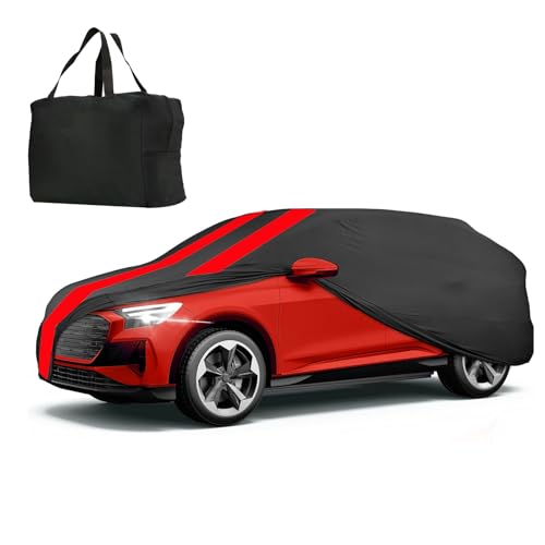 Indoor Car Cover Compatible with Protection Fit 175-190 Inch SUV Breathable Dust-Proof Stretch Cover for Underground Garage, Car Show（Black+Red） - size: L-SUV