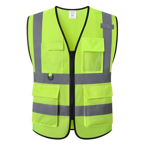 Safety Vest for Men Women Hi Vis Vest with Pockets Mesh High Visibility Vests Meets ANSI/ISEA Standards - color: 20-yellow, size: 3X-Large