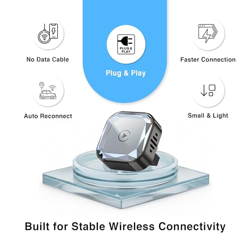 Wireless CarPlay Adapter for iPhone (2026 Upgraded), Mini Plug & Play for Cars with Factory Wired Apple CarPlay, Fast & Stable Connection, Easy Setup, Wide Vehicle Compatibility USB & USB C (Black) - color: Black