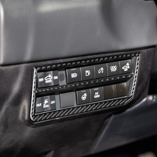NVCNX Real Premium Carbon Fiber for Toyota Tundra 2022-2026 / Sequoia 2023-2026 2024 2025 Truck Pickup SUV Car Dash Driver Side Button Panel Cover Interior Trim Accessories Overlay Sticker Decal 2PCs - color: Dash Driver Side Button Panel Trim