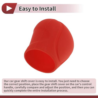 Gear Shift Knob Cover Universal for Car SUV Truck RV Insert Stick Shifting Handle Protector Silicone Red - color: Red
