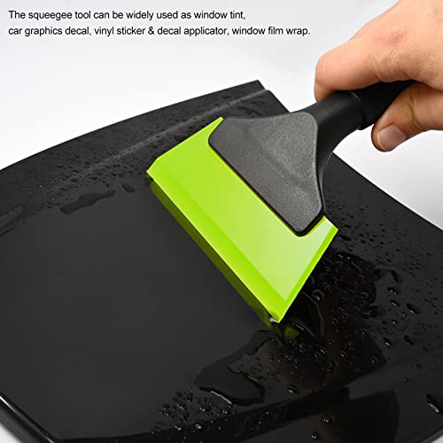 EHDIS Small Squeegee 5 inch Rubber Window Tint Windshield Scraper for Car,Glass, Mirror, Shower, Door,Bathroom Cleaning (Green) - color: Green