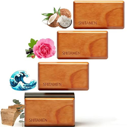 Car Air Freshener, Wood Air Freshener, Car Odor Eliminator for Visor Clip, 4-Pack Variety Scent Refill, Long Lasting - CLIP INCLUDED (Teak-Cabana-Ocean-Black Currant Rose)
