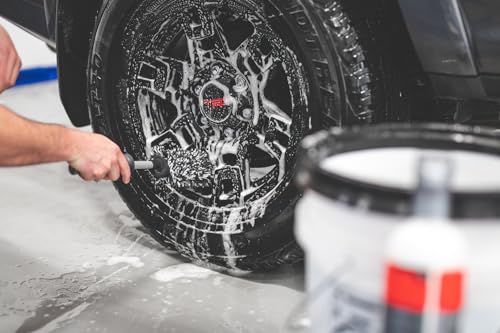 Detail Factory - Wheel Brush Kit with Interchangeable Microfiber Covers - Ultra-Soft Cleaning, Washing and Detailing Wheels, Tires, and Rims - Octane Riptide - color: Riptide