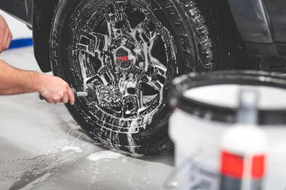 Detail Factory - Wheel Brush Kit with Interchangeable Microfiber Covers - Ultra-Soft Cleaning, Washing and Detailing Wheels, Tires, and Rims - Octane Riptide - color: Riptide
