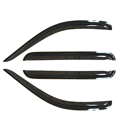 94428 Original Side Window Visor Deflector Rain Guard,Outside Mount Tape-on Shatterproof Dark Smoke,4pc Window Shades fit for 2002-2007 Jeep Liberty - size: 2002-2007 Liberty Outside Mount