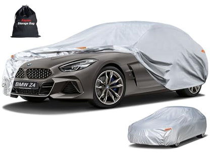 Kayme 6 Layers Car Cover Custom Fit for BMW Z4 E85 E86 E89 G29 Coupe/Roadster/Convertible (2002-2025) Waterproof All Weather for Automobiles, Outdoor Full Cover Rain Sun UV Protection.Silver - size: 10. Custom Fit BMW Z4