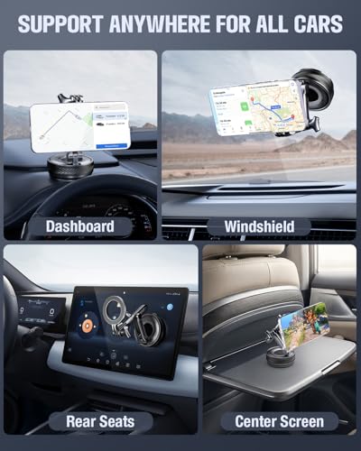 InwodiTeki Magnetic Phone Holders for Your Car, Upgraded 360° Vacuum Car Phone Holder, 108+LBS Strongest Suction & 3000gf Magnetic, Car Phone Mount for 17 Pro Max 16 15 14 13 12/ Android Phones