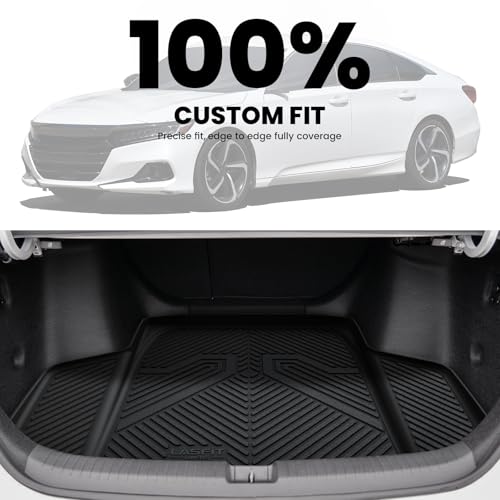 LASFIT Trunk Mat for Honda Accord Seden 2026 2025 2024 2023 2022 2021 2020 2019 2018 (Gasoline & Hybrid), All Weather TPE Custom Fit Accord Trunk Liner Trunk Tray Cargo Liner Accessories, Black - style: 5）For Honda Accord | 2018-2025 | Cargo Liner