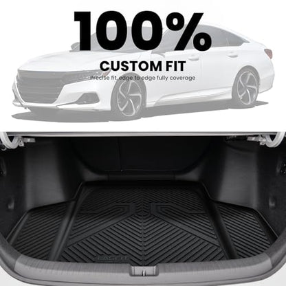LASFIT Trunk Mat for Honda Accord Seden 2026 2025 2024 2023 2022 2021 2020 2019 2018 (Gasoline & Hybrid), All Weather TPE Custom Fit Accord Trunk Liner Trunk Tray Cargo Liner Accessories, Black - style: 5）For Honda Accord | 2018-2025 | Cargo Liner