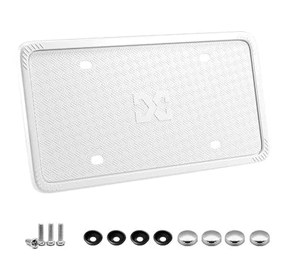 XCLPF Silicone White License Plate Frame Covers 1 Pack- Front and Back Car Plate Bracket Holders. Rust-Proof, Rattle-Proof, Weather-Proof (White) - color: 1 Pack White