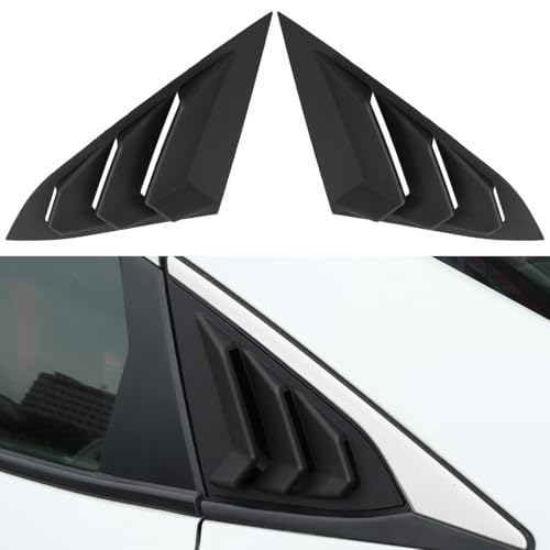 YINGTUU for Honda Civic 10th Gen 2016-2021 Sedan Car Exterior Accessories Stickers Rear Side Window Louvers Air Vent Scoop Shades Cover Blinds Trim Dumb Black - color: Rear Side Window for Sedan-dumb Black
