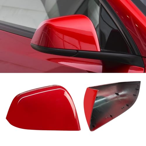 Jaronx Compatible with Tesla Model Y Side Mirror Cover Replacement 2020 2021 2022 2023 2024, Right Passenger Side Door Wing Red Rearview Mirror Cover Cap for Tesla Model Y Accessories - color: Red, size: Right
