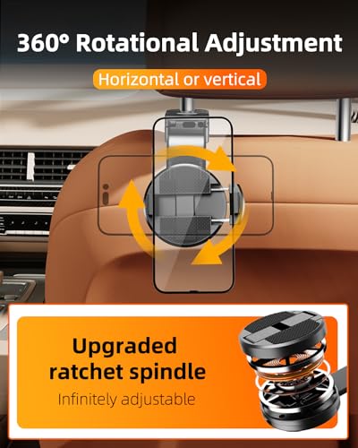 1 Pack Headrest Hook for Car Seat Back with Phone Holder, Multifunctional Car Seat Hooks for Purses and Bags Handbag Grocery Bag, Purse Hanger Car Organizers and Storage Accessories Interior - style: Clamp