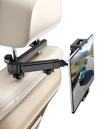 Car Headrest Tablet Holder for Back Seat, [Lockable 3 in 1 Extension Arm & 360° Rotation] iPad Car Mount, Road Trip Essentials for Kids,Compatible with 5.5-11" iPad Series & Tablets(2 Pack) - size: 2 Pack