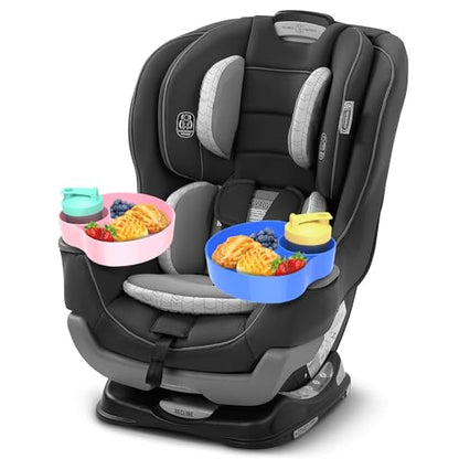 Car Seat Cup Holder for Kids 2PCS Kids Travel Tray with Snack Tray, CarSeats Snack Trays for Toddler, Car Cup Holder for Safety Seats, Fits Stroller & Booster (bluepink) - color: bluepink