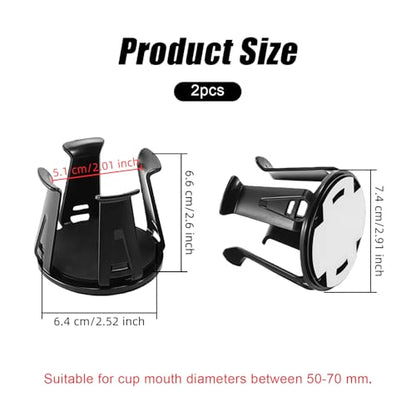 Durable Cup Holder Insert 2PCS, Cupholder Insert for Car for Console Door Slot, PC Car Drink Holder, Anti-Tip Secure Wiggle-Free