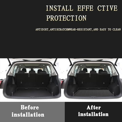 Elsetyler Custom Fit for Cargo Liner 2018-2024 Volkswagen Tiguan 5 & 7 Seat (Behind The 2nd Row) - Black TPE All Weather Heavy Duty Waterproof Rear Cargo Tray Trunk Floor Mat Protector - color: 2018-2024 Volkswagen Tiguan