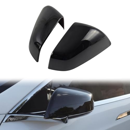 Side Mirror Cover Compatible with Tesla Model X 2017-2020, Mirror Cover Cap Trim (Gloss Black) - color: Gloss Black