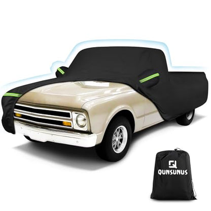 QUNSUNUS Car Cover for Chevrolet C10 C20 K10 K20 1960-1991 Standard Cab 6.5Ft Short Bed, Waterproof C10 Truck Cover with Zipper, Car Covers All Weather with Wind, Sun, UV and Dust Protection - size: for Chevrolet C/K Standard Cab 6.5ft Short Bed