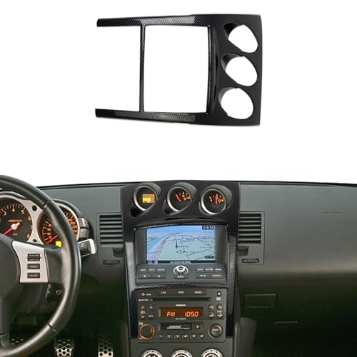 Carbon Fiber Style Center Console Dashboard Frame Cover Trim Accessories for Nissan 350Z