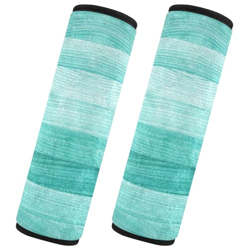 senya Teal Turquoise Green Wood 2 Pack Soft Auto Seat Belt Cover Seatbelt Shoulder Pad for More Comfortable Driving, 10 x 7.7 inch - color: Color 1