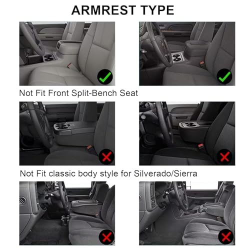 GXARTS Console Lid Armrest Cover Beige Compatible with Chevy Avalanche Suburban Tahoe Silverado GMC Yukon Yukon XL Sierra 2007 2008 209 2010 2011 2012 2013 2014 - color: Tan