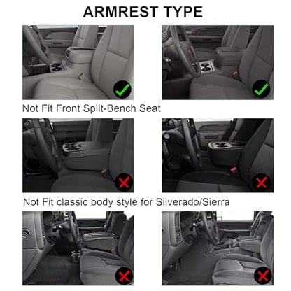 GXARTS Console Lid Armrest Cover Beige Compatible with Chevy Avalanche Suburban Tahoe Silverado GMC Yukon Yukon XL Sierra 2007 2008 209 2010 2011 2012 2013 2014 - color: Tan