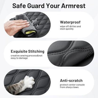 Autorder Center Console Cover for Nissan Pathfinder 2022-2025 2026 Accessories Armrest Cushion Cover Nappa Leather Middle Console Covers Pathfinder Console Cushion Pad Anti-Scratch - size: 22-25 Nissan Pathfinder