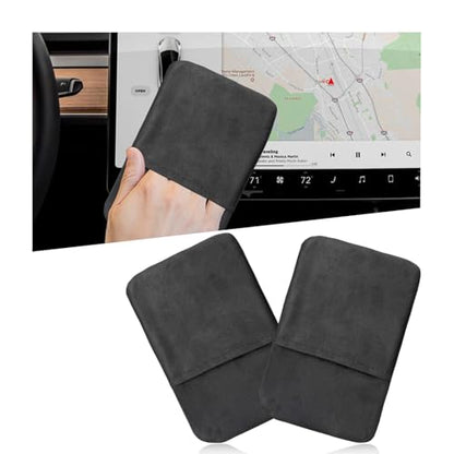 Ohleats Car Screen Cleaner, Microfiber Auto Screen Cleaning Pad, Foldable Touch Screen Cleaner Cloth for Vehicle Dashboard LCD Display, Interior Car Accessories - color: Long Square,2Pcs