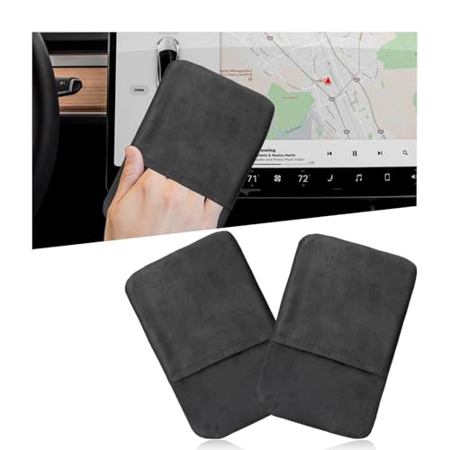 Ohleats Car Screen Cleaner, Microfiber Auto Screen Cleaning Pad, Foldable Touch Screen Cleaner Cloth for Vehicle Dashboard LCD Display, Interior Car Accessories - color: Long Square,2Pcs