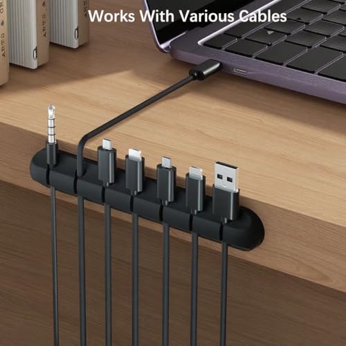 Cable Clips, 3 Slots Cord Organizer Cable Management, Cable Organizers USB Cable Holder Wire Organizer Cord Clips, Cable Straps for Desk Car Home and Office,White